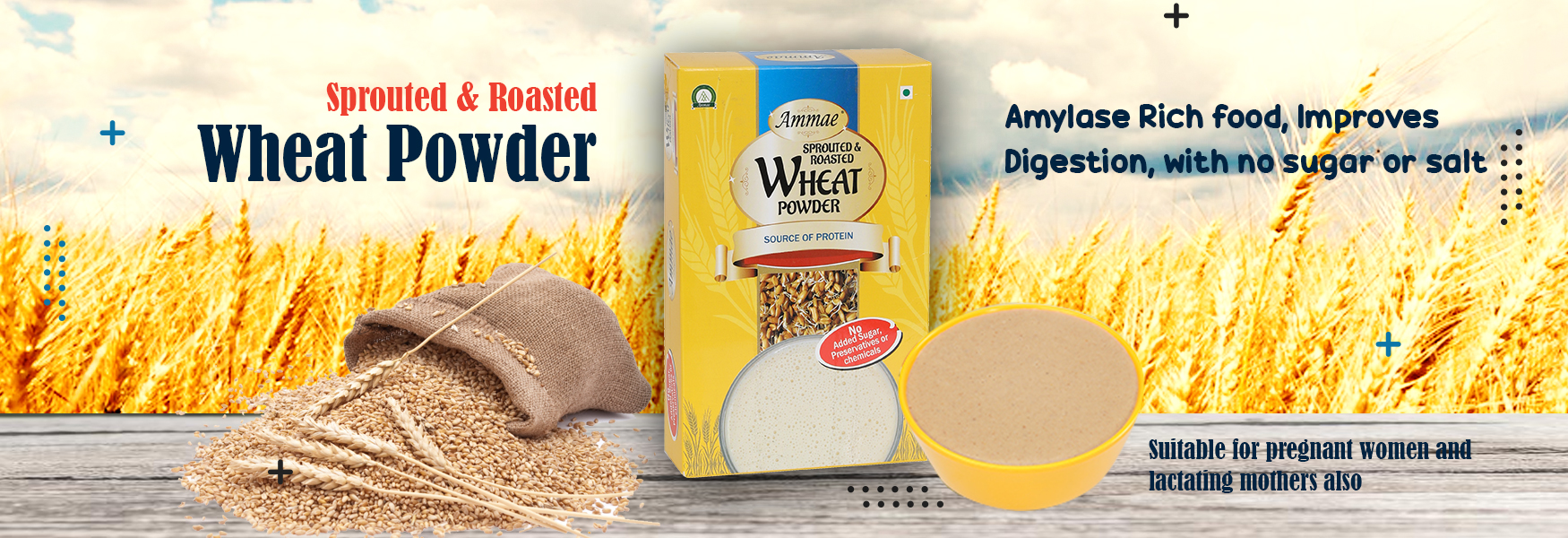 Ammae Sprouted Wheat Powder | Sprouted Wheat Powder - Ammae Foods India